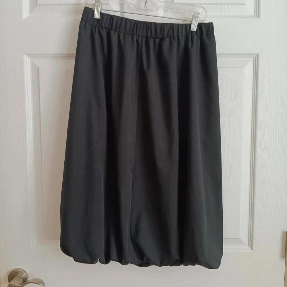 Black Bubble Hem Midi Skirt Size XL